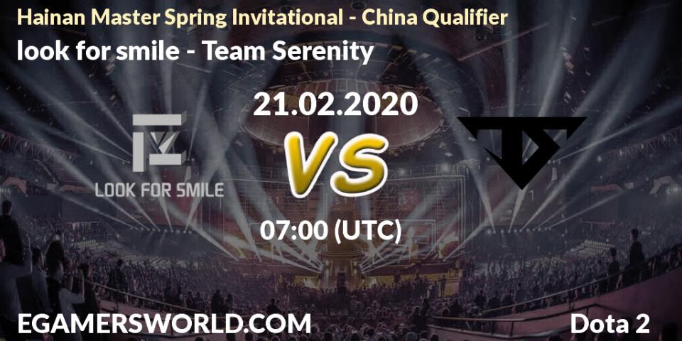 Pronósticos look for smile - Team Serenity. 23.02.2020 at 11:00. Hainan Master Spring Invitational - China Qualifier - Dota 2
