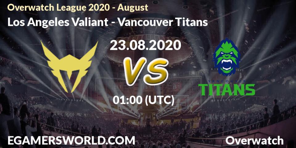 Pronósticos Los Angeles Valiant - Vancouver Titans. 23.08.20. Overwatch League 2020 - August - Overwatch