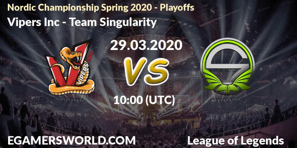 Pronósticos Vipers Inc - Team Singularity. 29.03.20. Nordic Championship Spring 2020 - Playoffs - LoL