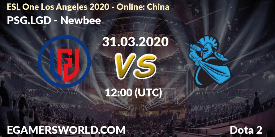 Pronósticos PSG.LGD - Newbee. 31.03.20. ESL One Los Angeles 2020 - Online: China - Dota 2