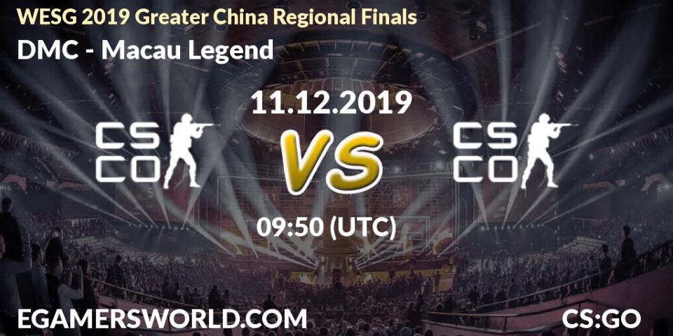 Pronósticos DMC - Macau Legend. 11.12.2019 at 09:50. WESG 2019 Greater China Regional Finals - Counter-Strike (CS2)