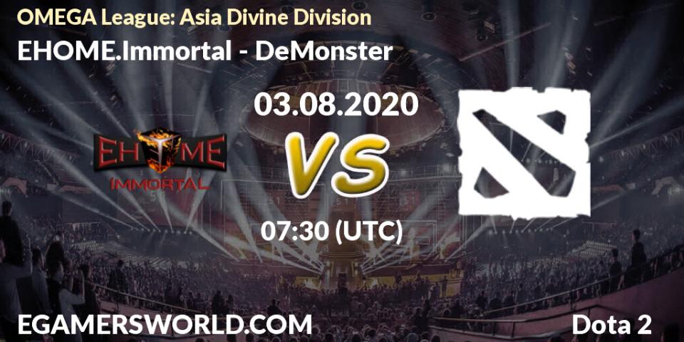 Pronósticos EHOME.Immortal - DeMonster. 03.08.20. OMEGA League: Asia Divine Division - Dota 2