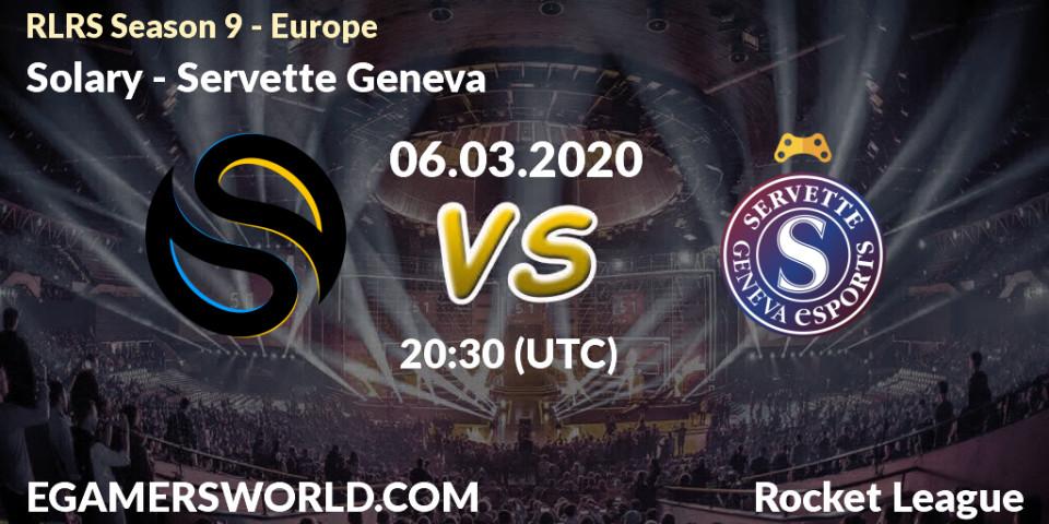 Pronósticos Solary - Servette Geneva. 06.03.2020 at 20:30. RLRS Season 9 - Europe - Rocket League