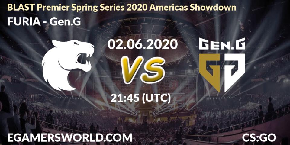 Pronósticos FURIA - Gen.G. 02.06.2020 at 21:50. BLAST Premier Spring Series 2020 Americas Showdown - Counter-Strike (CS2)