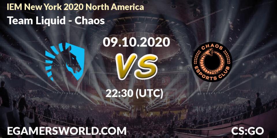 Pronósticos Team Liquid - Chaos. 09.10.20. IEM New York 2020 North America - CS2 (CS:GO)
