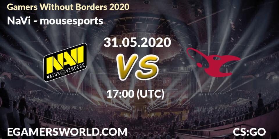 Pronósticos NaVi - mousesports. 31.05.2020 at 17:05. Gamers Without Borders 2020 - Counter-Strike (CS2)