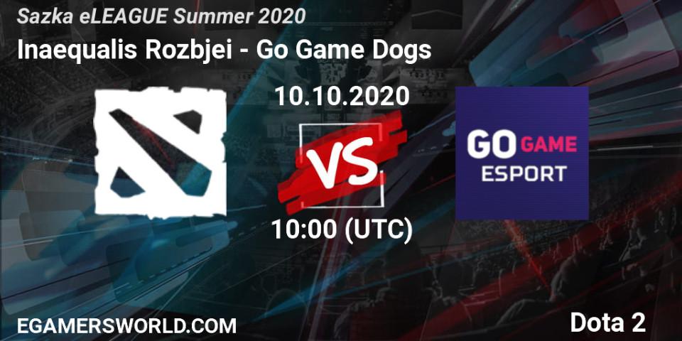 Pronósticos Inaequalis Rozbíječi - Go Game Dogs. 10.10.2020 at 10:01. Sazka eLEAGUE Summer 2020 - Dota 2