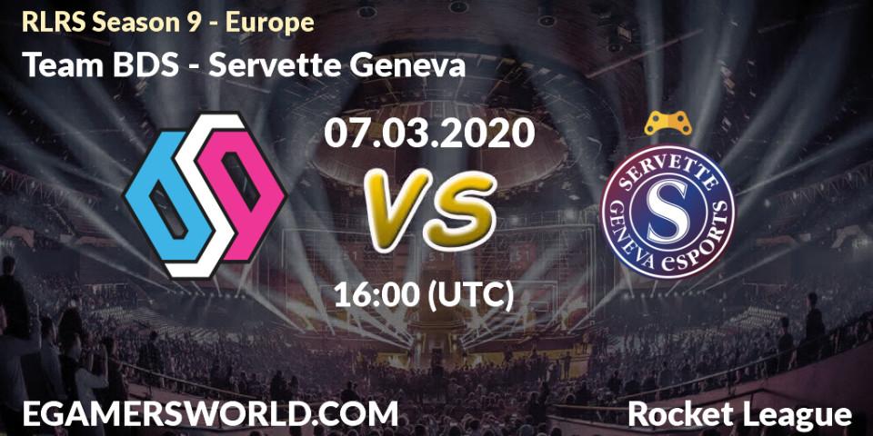 Pronósticos Team BDS - Servette Geneva. 07.03.20. RLRS Season 9 - Europe - Rocket League