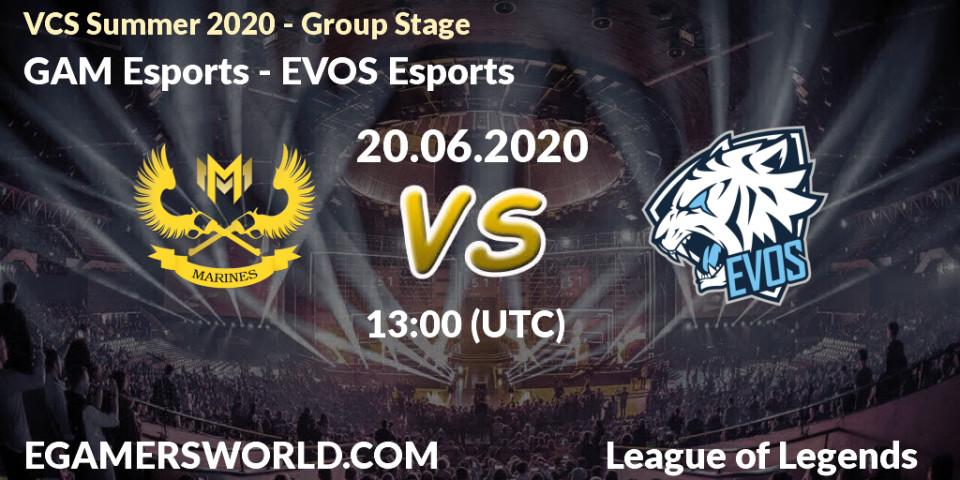 Pronósticos GAM Esports - EVOS Esports. 20.06.2020 at 12:10. VCS Summer 2020 - Group Stage - LoL