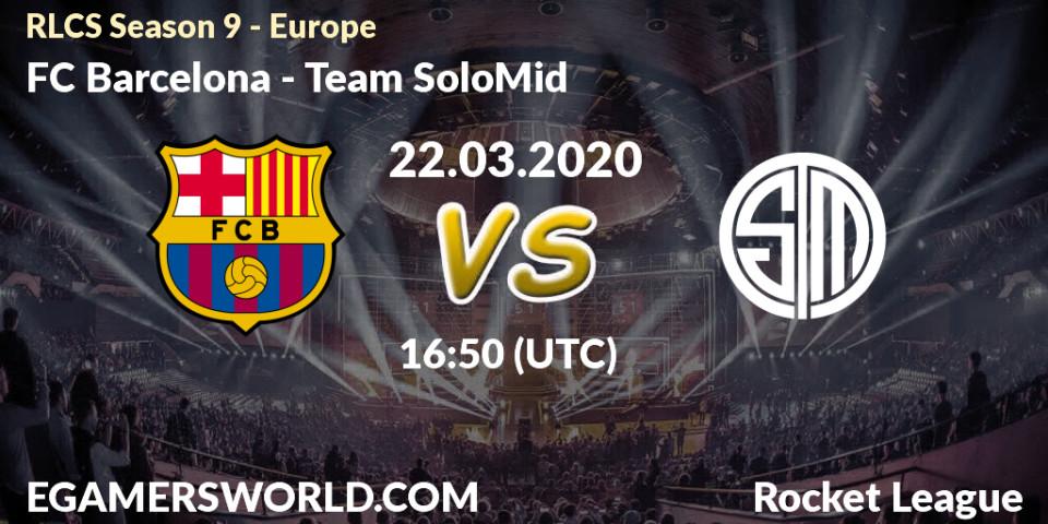 Pronósticos FC Barcelona - Team SoloMid. 22.03.20. RLCS Season 9 - Europe - Rocket League