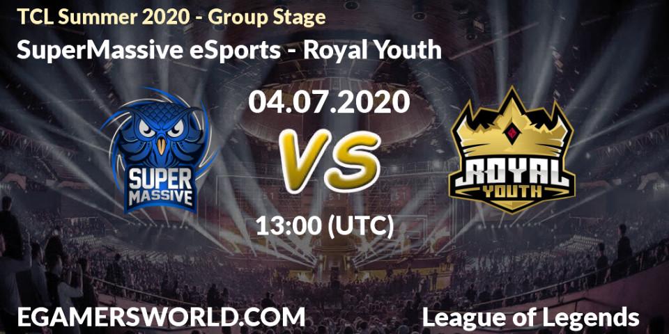 Pronósticos SuperMassive eSports - Royal Youth. 05.07.20. TCL Summer 2020 - Group Stage - LoL