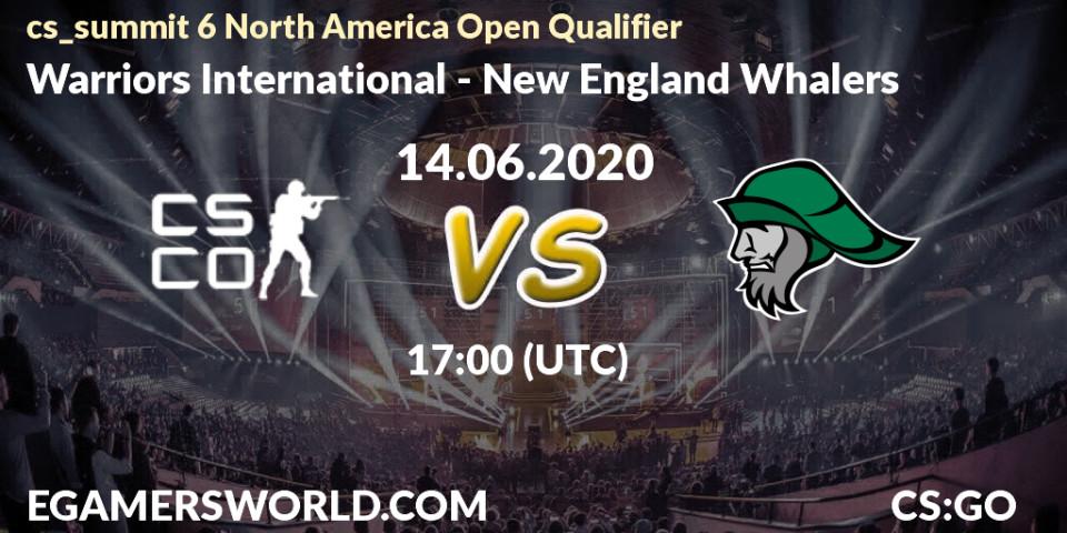 Pronósticos Warriors International - New England Whalers. 14.06.20. cs_summit 6 North America Open Qualifier - CS2 (CS:GO)