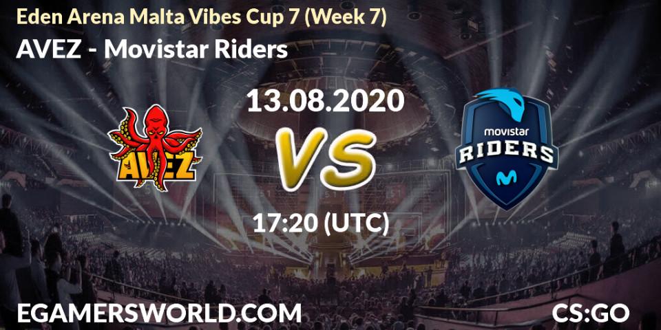 Pronósticos AVEZ - Movistar Riders. 13.08.2020 at 17:20. Eden Arena Malta Vibes Cup 7 (Week 7) - Counter-Strike (CS2)