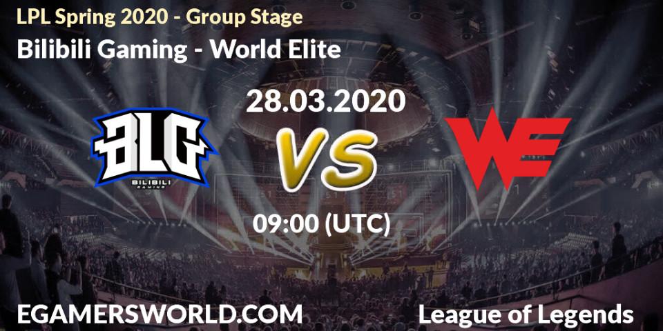 Pronósticos Bilibili Gaming - World Elite. 28.03.20. LPL Spring 2020 - Group Stage (Week 1-4) - LoL