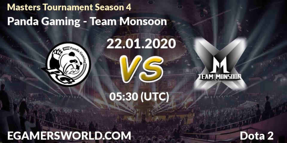Pronósticos Panda Gaming - Team Monsoon. 26.01.20. Masters Tournament Season 4 - Dota 2