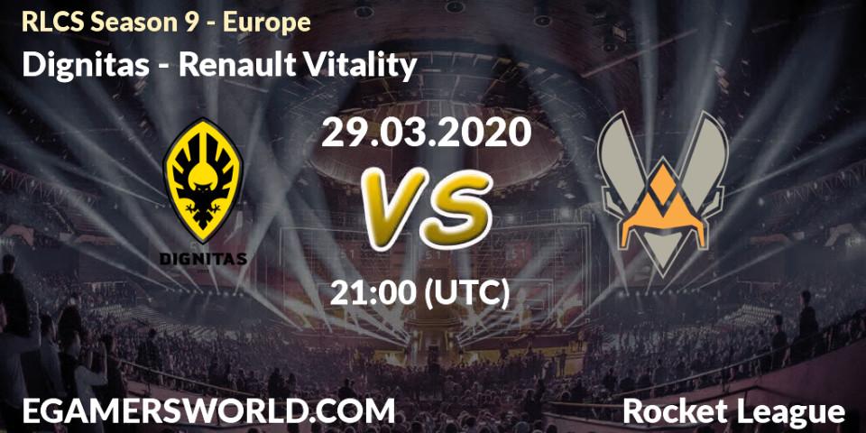 Pronósticos Dignitas - Renault Vitality. 29.03.20. RLCS Season 9 - Europe - Rocket League