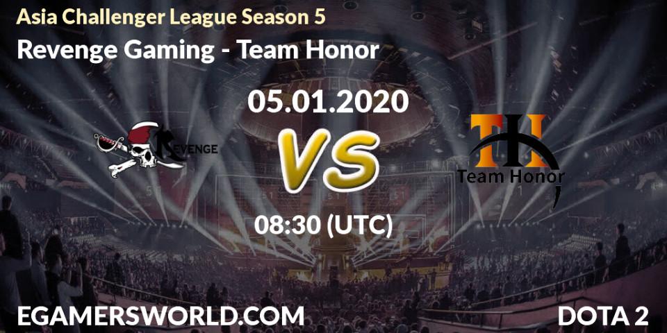 Pronósticos Revenge Gaming - Team Honor. 05.01.20. Asia Challenger League Season 5 - Dota 2