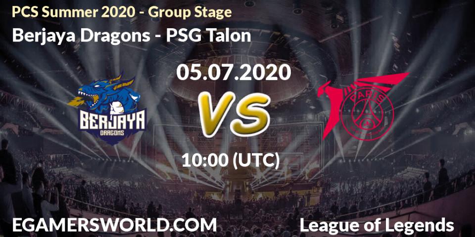 Pronósticos Berjaya Dragons - PSG Talon. 05.07.2020 at 10:00. PCS Summer 2020 - Group Stage - LoL