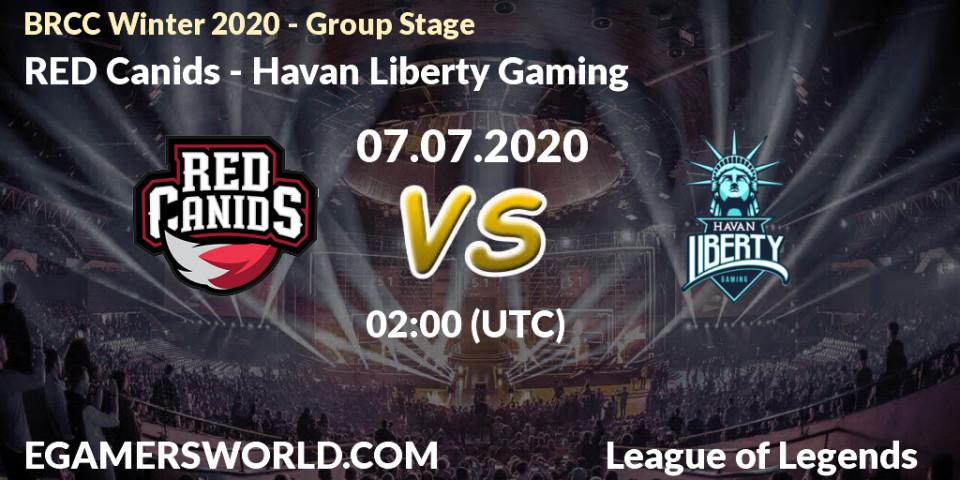 Pronósticos RED Canids - Havan Liberty Gaming. 07.07.20. BRCC Winter 2020 - Group Stage - LoL