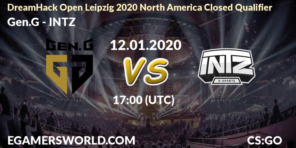 Pronósticos Gen.G - INTZ. 12.01.20. DreamHack Open Leipzig 2020 North America Closed Qualifier - CS2 (CS:GO)