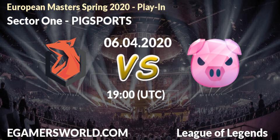 Pronósticos Sector One - PIGSPORTS. 06.04.20. European Masters Spring 2020 - Play-In - LoL