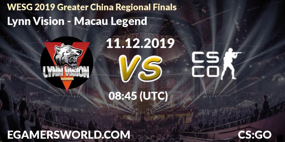 Pronósticos Lynn Vision - Macau Legend. 11.12.2019 at 09:00. WESG 2019 Greater China Regional Finals - Counter-Strike (CS2)