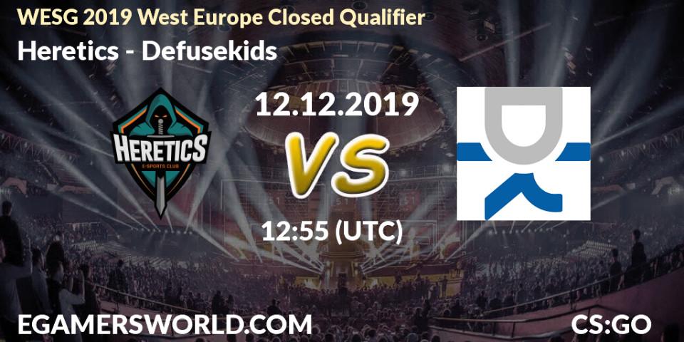 Pronósticos Heretics - Defusekids. 12.12.19. WESG 2019 West Europe Closed Qualifier - CS2 (CS:GO)