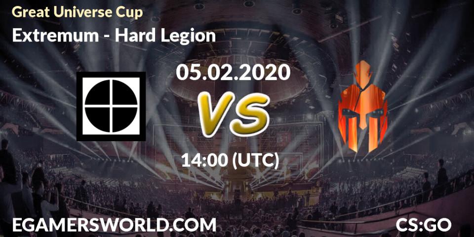 Pronósticos Extremum - Hard Legion. 05.02.20. Great Universe Cup - CS2 (CS:GO)
