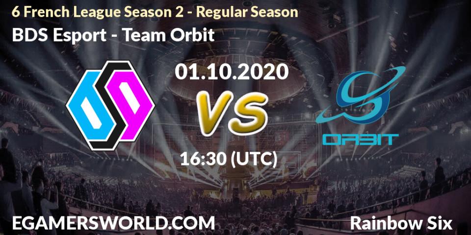 Pronósticos BDS Esport - Team Orbit. 01.10.20. 6 French League Season 2 - Rainbow Six