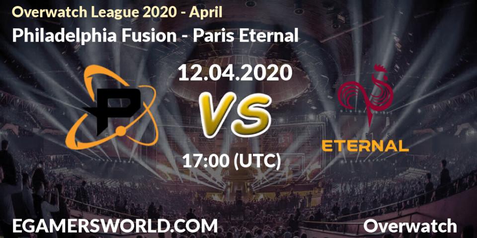 Pronósticos Philadelphia Fusion - Paris Eternal. 11.04.20. Overwatch League 2020 - April - Overwatch