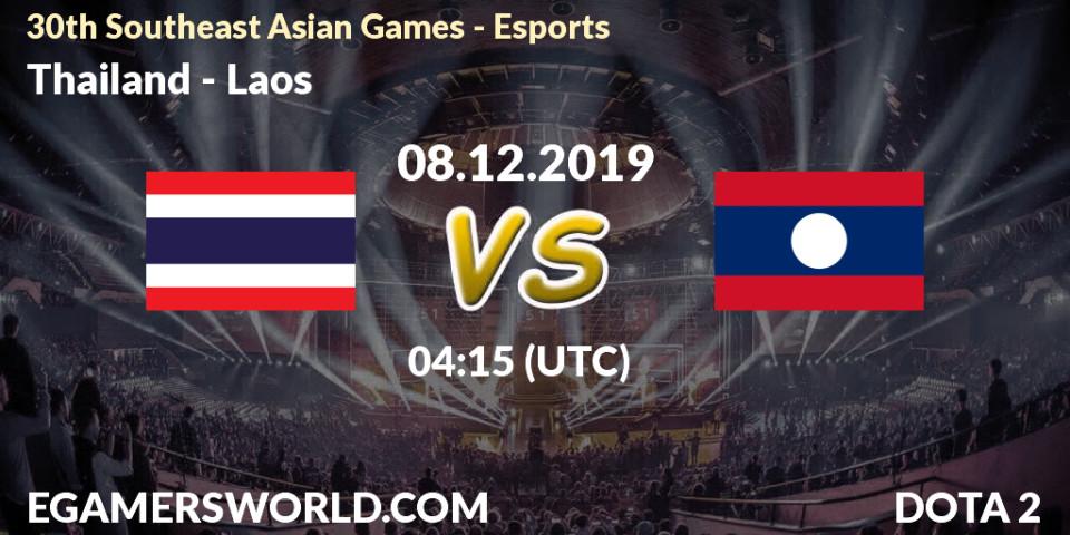 Pronósticos Thailand - Laos. 08.12.19. 30th Southeast Asian Games - Esports - Dota 2