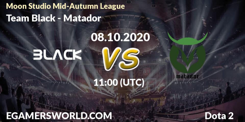 Pronósticos Team Black - Matador. 08.10.20. Moon Studio Mid-Autumn League - Dota 2