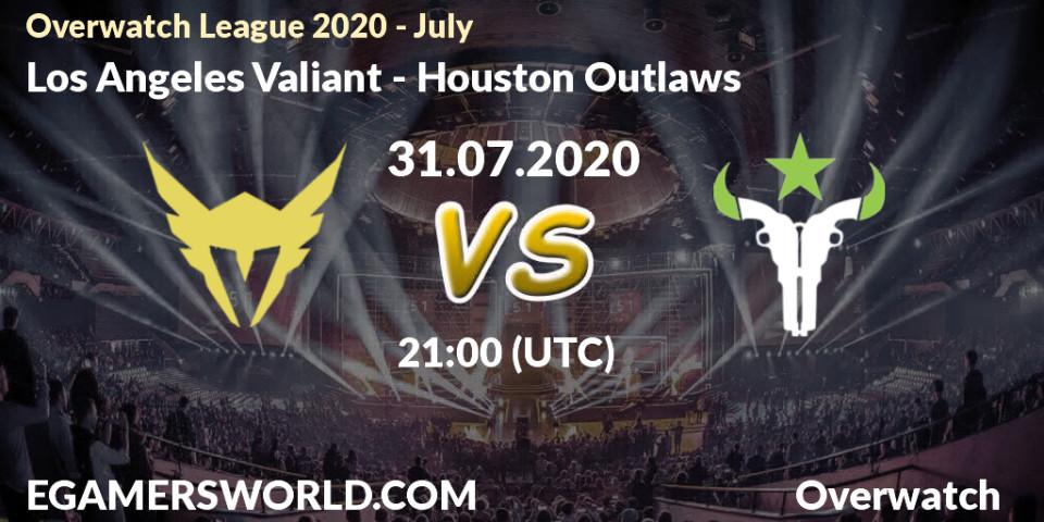 Pronósticos Los Angeles Valiant - Houston Outlaws. 31.07.2020 at 21:00. Overwatch League 2020 - July - Overwatch