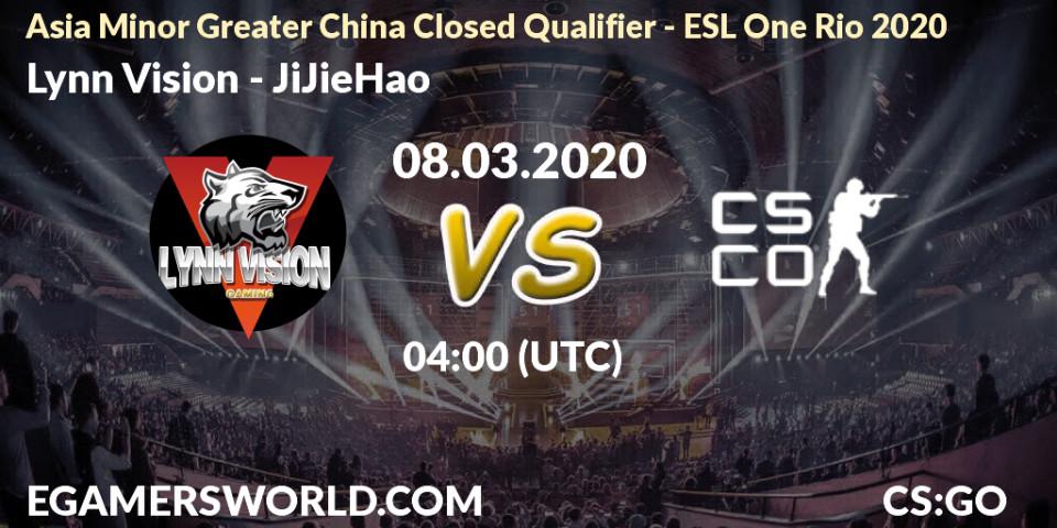 Pronósticos Lynn Vision - JiJieHao. 08.03.20. Asia Minor Greater China Closed Qualifier - ESL One Rio 2020 - CS2 (CS:GO)
