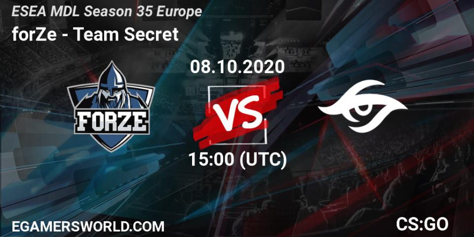 Pronósticos forZe - Team Secret. 08.10.20. ESEA MDL Season 35 Europe - CS2 (CS:GO)