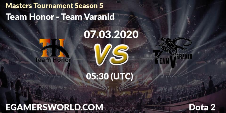 Pronósticos Team Honor - Team Varanid. 07.03.20. Masters Tournament Season 5 - Dota 2