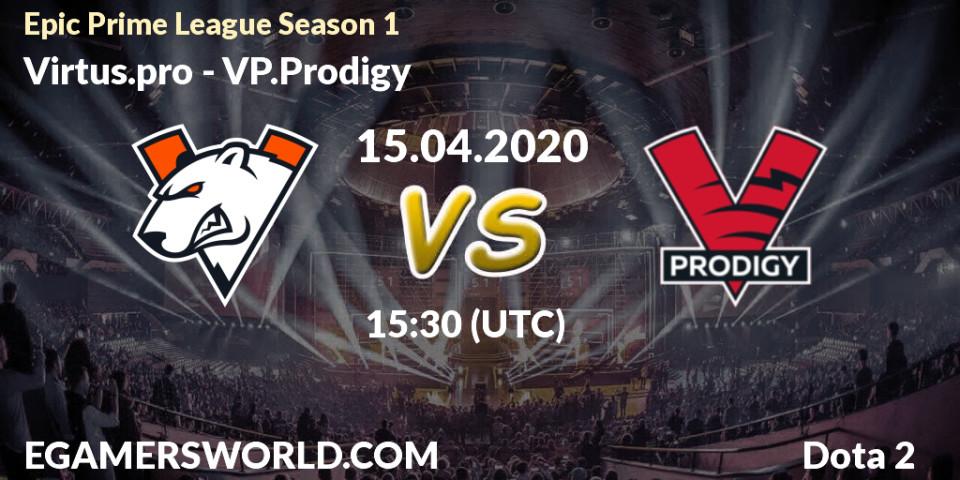 Pronósticos Virtus.pro - VP.Prodigy. 15.04.2020 at 16:28. Epic Prime League Season 1 - Dota 2
