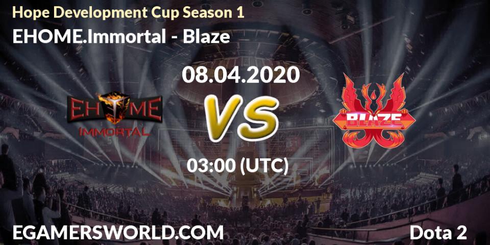 Pronósticos EHOME.Immortal - Blaze. 08.04.20. Hope Development Cup Season 1 - Dota 2