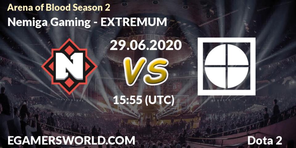 Pronósticos Nemiga Gaming - EXTREMUM. 29.06.2020 at 17:00. Arena of Blood Season 2 - Dota 2