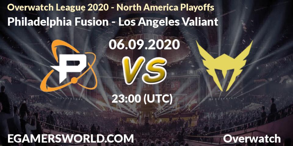 Pronósticos Philadelphia Fusion - Los Angeles Valiant. 06.09.20. Overwatch League 2020 - North America Playoffs - Overwatch
