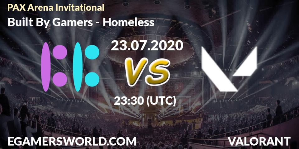 Pronósticos Built By Gamers - Homeless. 23.07.2020 at 23:30. PAX Arena Invitational - VALORANT