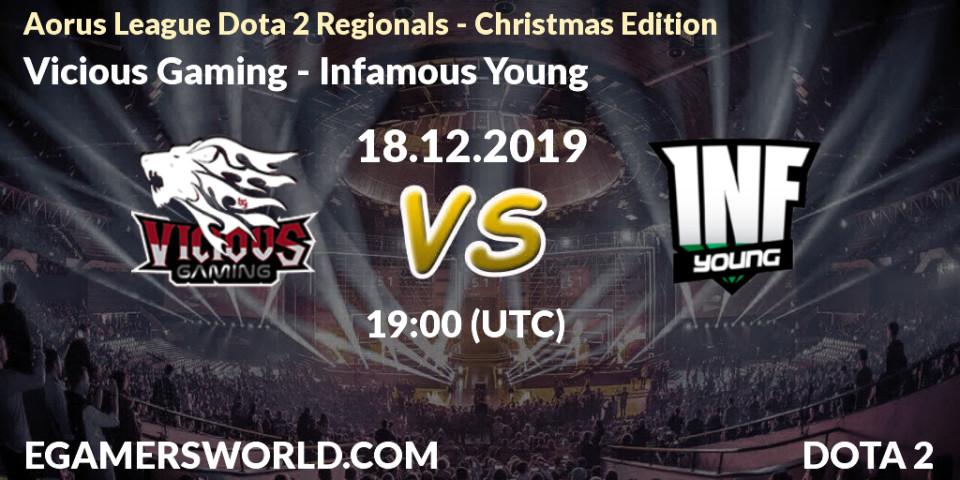 Pronósticos Vicious Gaming - Infamous Young. 18.12.19. Aorus League Dota 2 Regionals - Christmas Edition - Dota 2