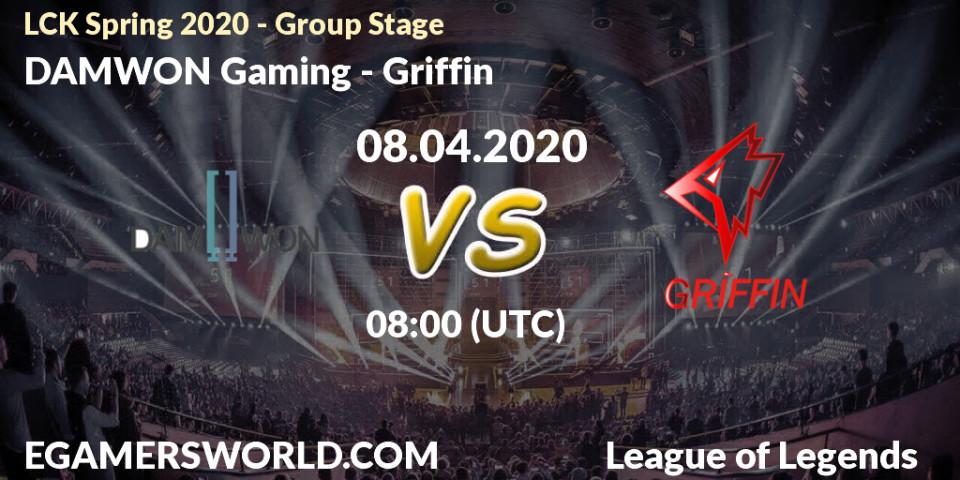 Pronósticos DAMWON Gaming - Griffin. 08.04.20. LCK Spring 2020 - Group Stage - LoL