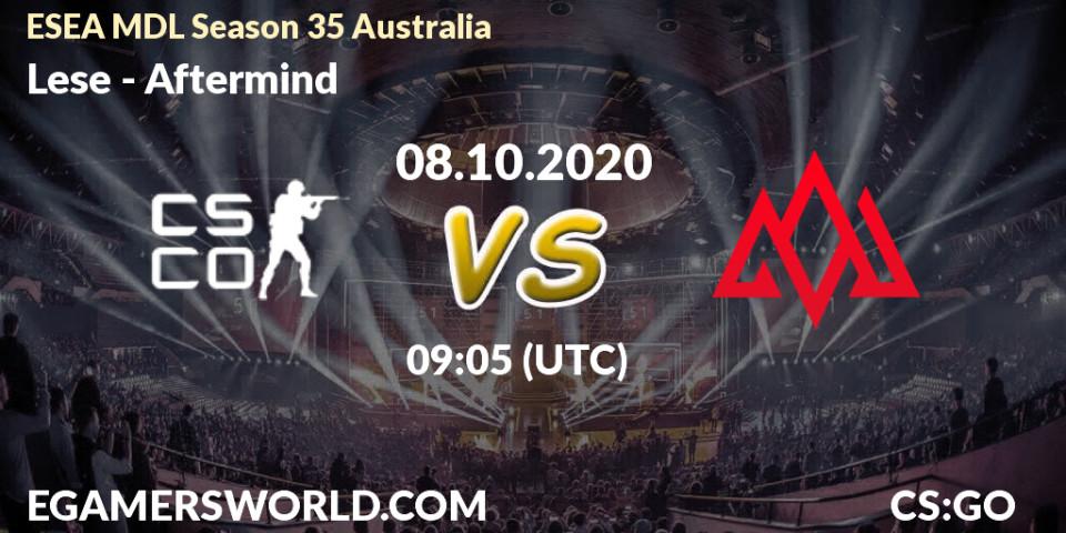 Pronósticos Lese - Aftermind. 14.10.2020 at 09:05. ESEA MDL Season 35 Australia - Counter-Strike (CS2)