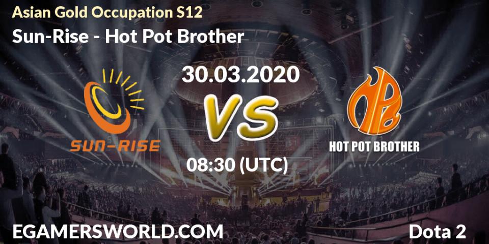 Pronósticos Sun-Rise - Hot Pot Brother. 30.03.20. Asian Gold Occupation S12 - Dota 2