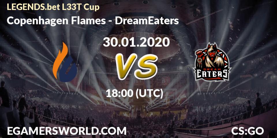 Pronósticos Copenhagen Flames - DreamEaters. 30.01.20. LEGENDS.bet L33T Cup - CS2 (CS:GO)