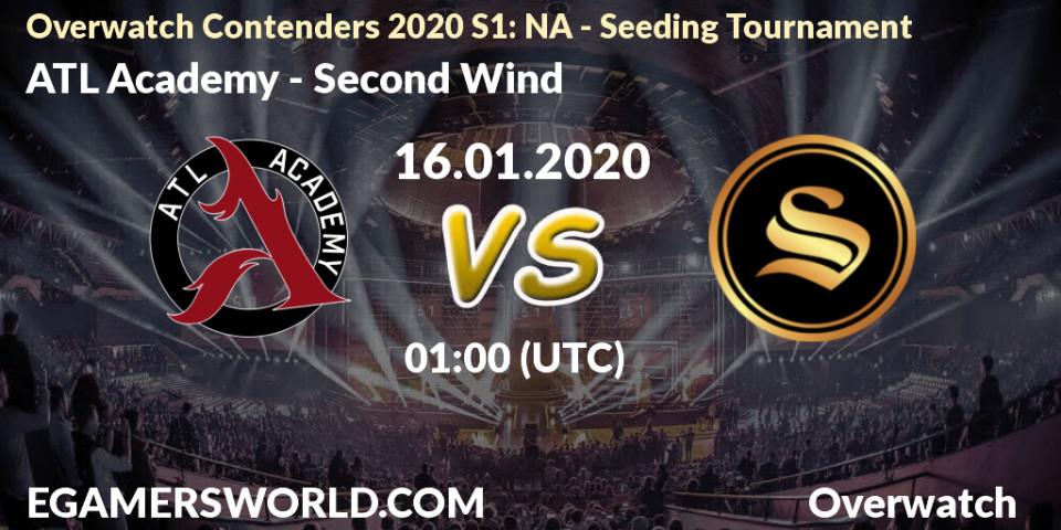 Pronósticos ATL Academy - Second Wind. 16.01.20. Overwatch Contenders 2020 S1: NA - Seeding Tournament - Overwatch