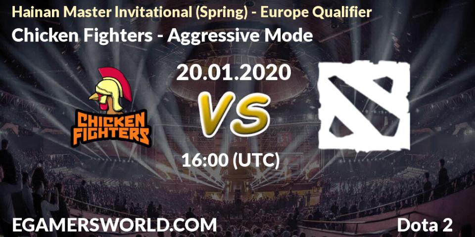 Pronósticos Chicken Fighters - Aggressive Mode. 20.01.20. Hainan Master Invitational (Spring) - Europe Qualifier - Dota 2