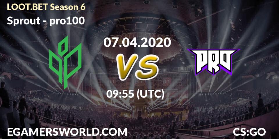 Pronósticos Sprout - pro100. 07.04.2020 at 09:55. LOOT.BET Season 6 - Counter-Strike (CS2)