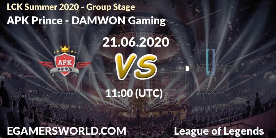 Pronósticos APK Prince - DAMWON Gaming. 21.06.20. LCK Summer 2020 - Group Stage - LoL